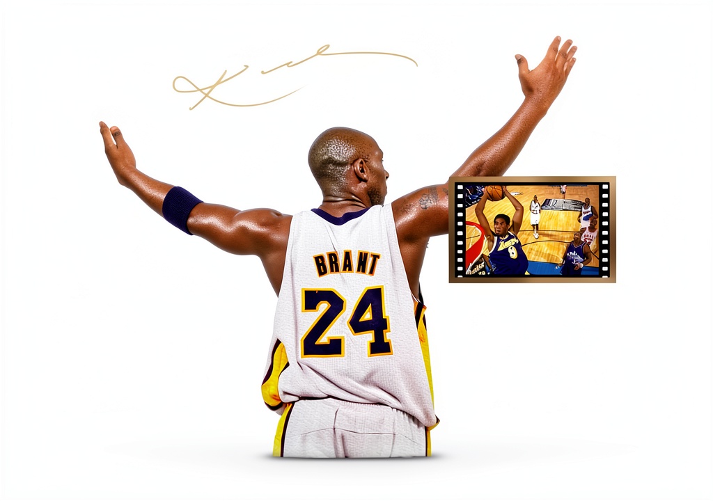 Installing Kobe Bryant Framed Poster Sufenvera HD PMMA Design on a wooden desk