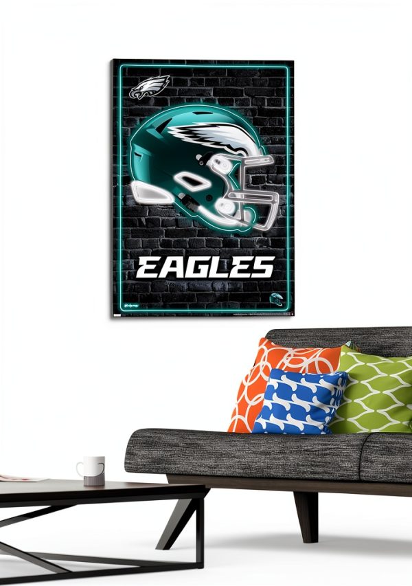 NFL Philadelphia Eagles Neon Helmet Wall Poster-1