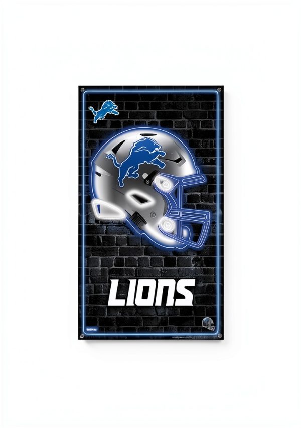 NFL Detroit Lions Neon Helmet 23 Wall Poster Bundle-5