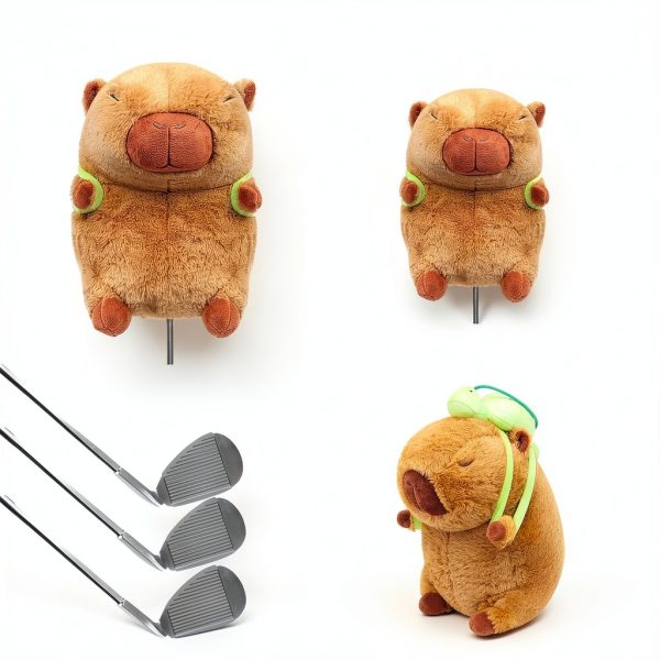 Double Bread Golf Club Cover Plush Capybara Design-1