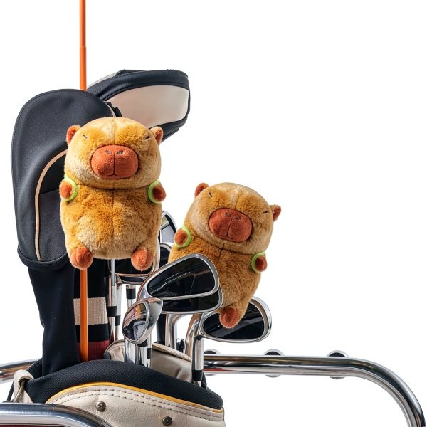Double Bread Golf Club Cover Plush Capybara Design-3