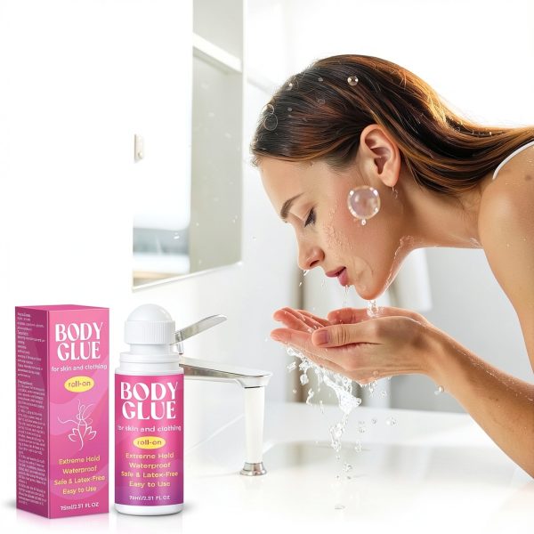 Body Glue for Clothes & Skin 2.54 Oz, Body Adhesive Roll on, Strong Fashion Glue, Sweat Resistant, Water Wash Off for Dancers, Socks, Leotards, Bras, Wigs, Costumes-3