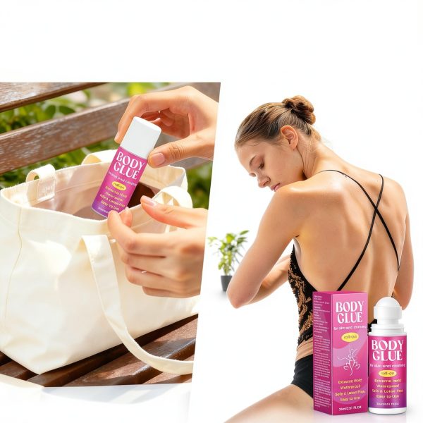 Body Glue for Clothes & Skin 2.54 Oz, Body Adhesive Roll on, Strong Fashion Glue, Sweat Resistant, Water Wash Off for Dancers, Socks, Leotards, Bras, Wigs, Costumes-6
