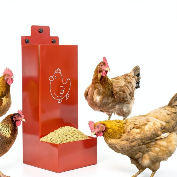 Automatic Chicken Grit Feeder,2 Pack Metal Hanging Chicken and Poultry Feeder,No-Waste Design,Easy to Install and Clean,Ideal for 5-6 Chickens-3