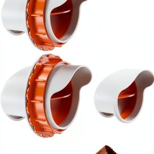 DIY Chicken Feeders No Waste, 4 Ports Poultry Feeder with Hole Saw for Buckets Troughs Orange-0