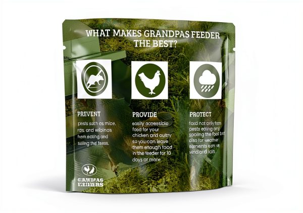 Grandpas Feeders Automatic Chicken Feeder - 20 lbs No Waste Poultry Feeder, Rat Proof & Rodent Proof Treadle Chicken Feeder, Galvanized Steel with Lid, Feeds 6 Chickens up to 10 Days-4