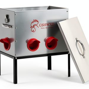 Automatic Chicken Feeder 40lb 6 Port Metal Feeder for Poultry-0