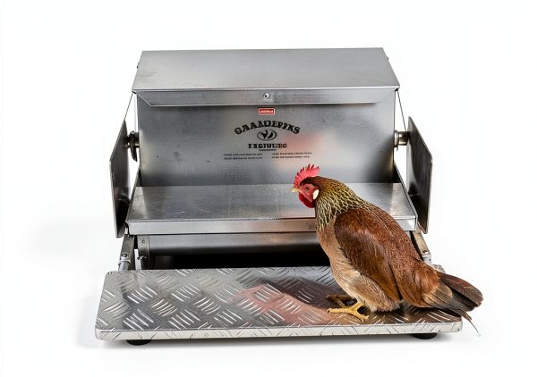 Grandpas Feeders Automatic Chicken Feeder - 20 lbs No Waste Poultry Feeder, Rat Proof & Rodent Proof Treadle Chicken Feeder, Galvanized Steel with Lid, Feeds 6 Chickens up to 10 Days-1