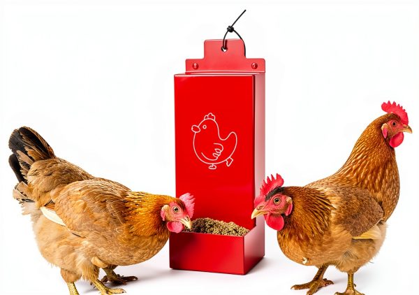 Automatic Chicken Grit Feeder,2 Pack Metal Hanging Chicken and Poultry Feeder,No-Waste Design,Easy to Install and Clean,Ideal for 5-6 Chickens-4